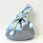 CouldNook Tulip Satin Wrist Bag - Aesthetic Floral Gift Pouch