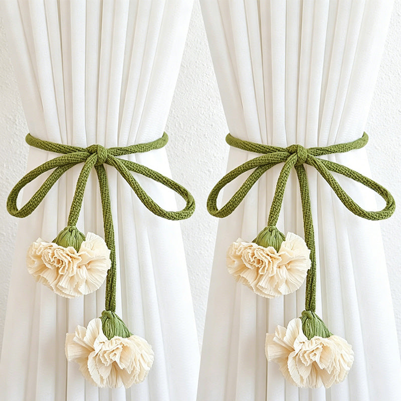 CouldNook Flower Curtain Tieback - Soft Drapery Holder (谭琪0610-8BW7HBCT01-OK)