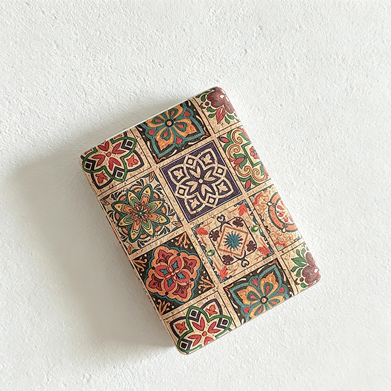 CouldNook Retro Cork Floral Double-Sided Foldable Pocket Mirror