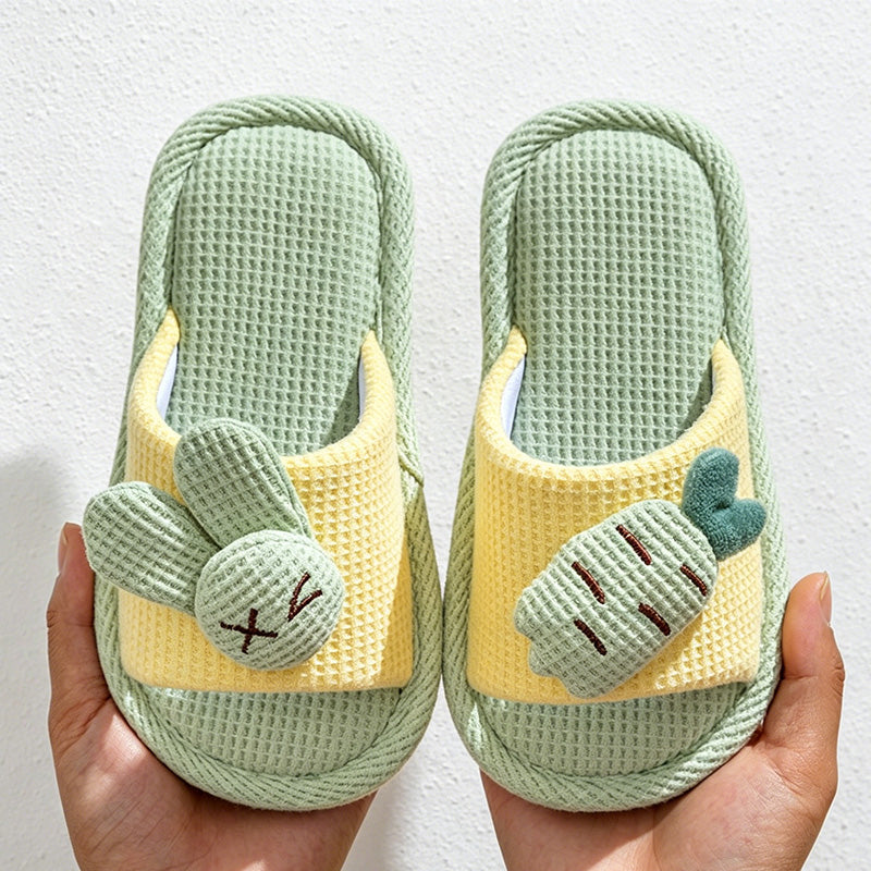CouldNook Carrot Detail Soft Open Toe Slippers - Sunny Home Accent