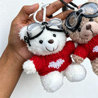 CouldNook Teddy Bear Goggle Bag Charm - Sweater Accent