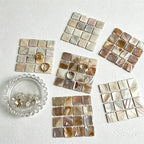CouldNook Natural Shell Mosaic Coaster - Aesthetic insulated Table Mat