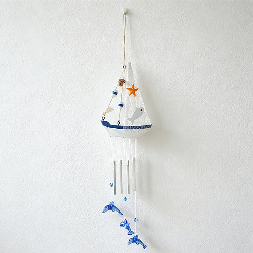 CouldNook Blue & White Wooden Sailboat - Nautical Sailboat Wall Ornament