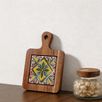CouldNook Acacia Wood Floral Tile Trivet - Heat Resistant Kitchen Pot Holder