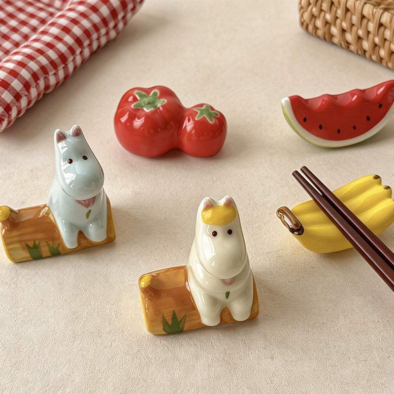 CouldNook Ceramic Chopstick Rest - Tabletop Decor Utensil Holder