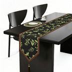 CouldNook Retro French Vintage Floral Table Runner - Luxury V-Shape Tassel Mat
