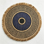 CouldNook Printed Jute Tassel Mat - Aesthetic Bohemian Round Placemat