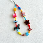 CloudNook Beaded Phone Wrist Strap-Colorful Dachshund Star Charms