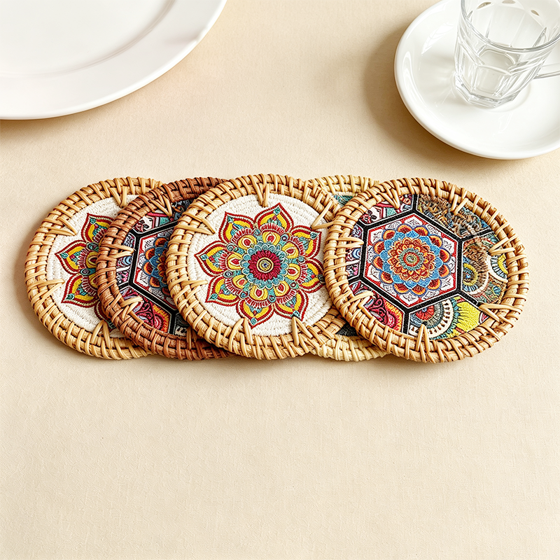 CouldNook Woven Drink Coaster - Warm Table Accent