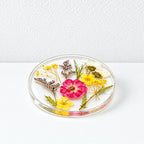 CouldNook Botanical Resin Coaster - Round Shape and Embedded Flowers