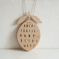 CouldNook Wooden Alphabet Wall Hanging - Playful Vehicle Shapes