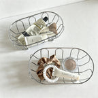 CouldNook Stainless‑Steel Wire Storage Basket‑Ins Style Desktop Organizer for Cosmetics & Jewelry