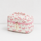 CouldNook Quilted Cosmetic Bag - Bow Print and Top Handles