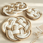 CouldNook Woven Knot Drink Coaster - Warm Table Accent