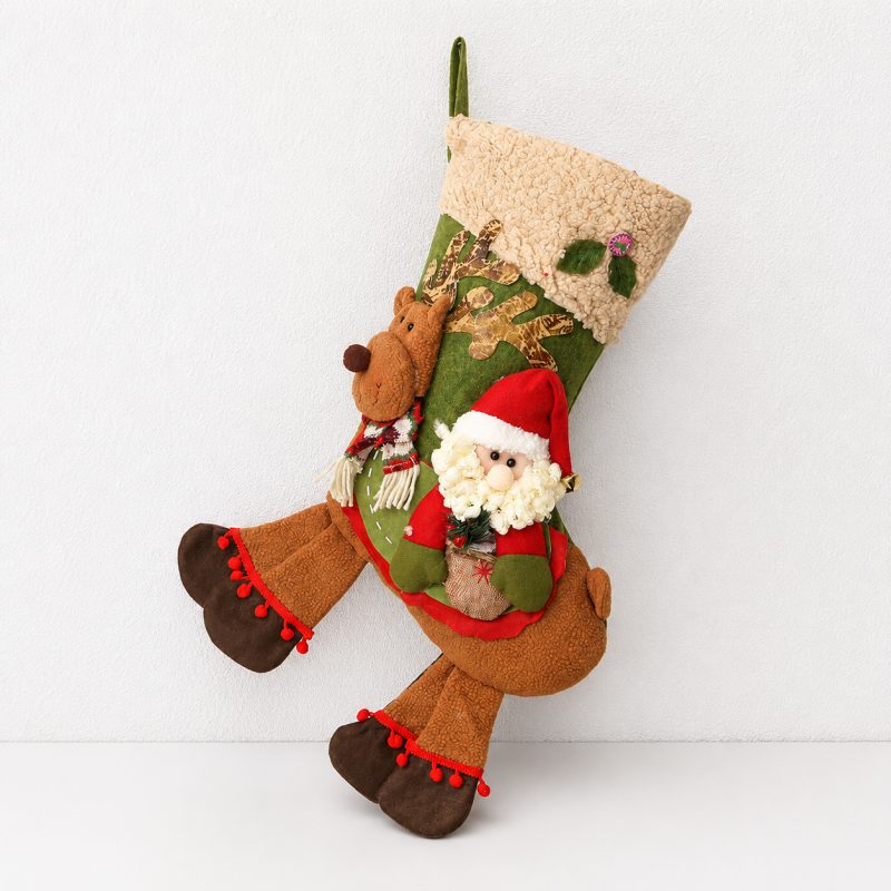 CouldNook Reindeer Christmas Stocking - Character Rider and Dangling Hooves