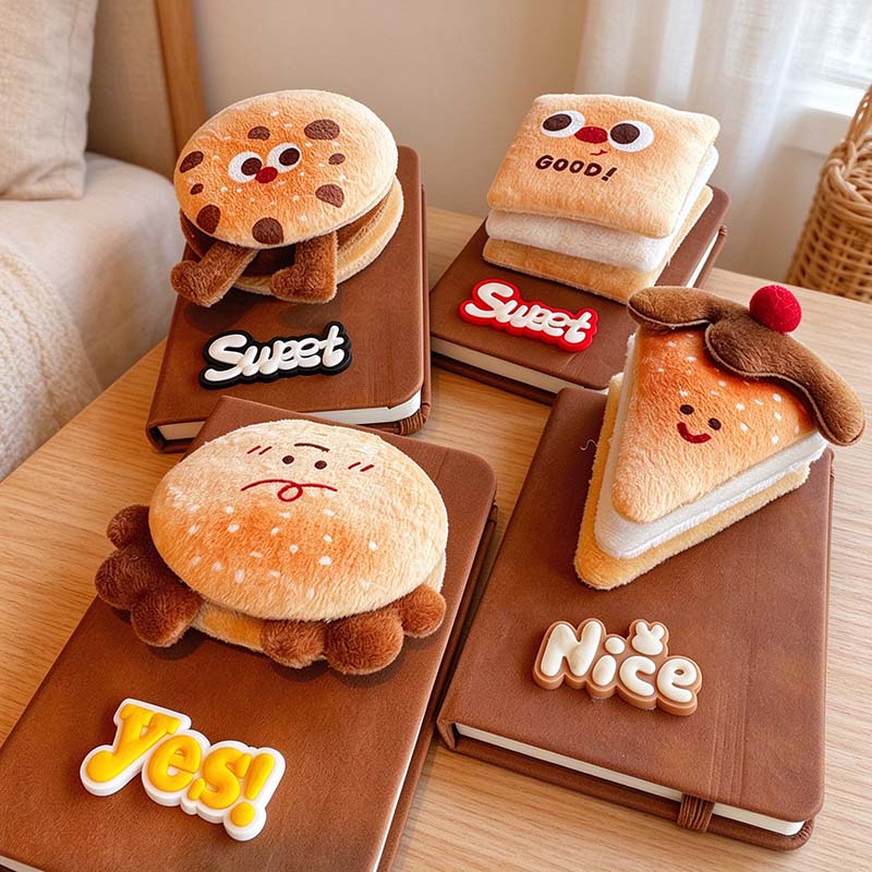 CouldNook Food Character Notebook - Plush Topper And Raised Word Patch