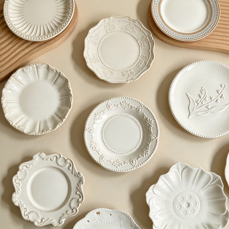 CouldNook Dessert Plate - Vintage Embossed Rim Styles