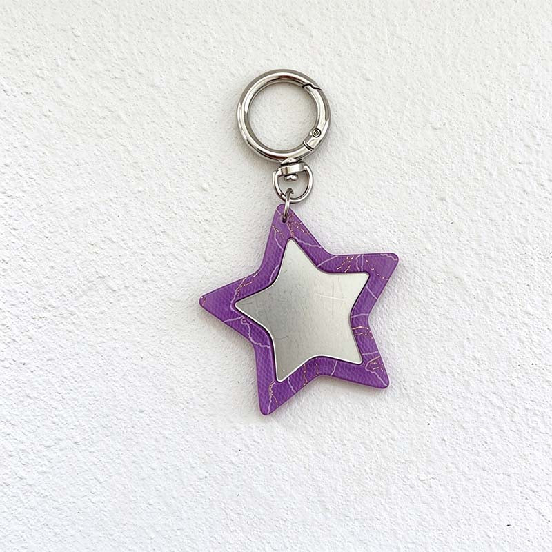 CouldNook Star Mirror Keychain - Veined Color Frame