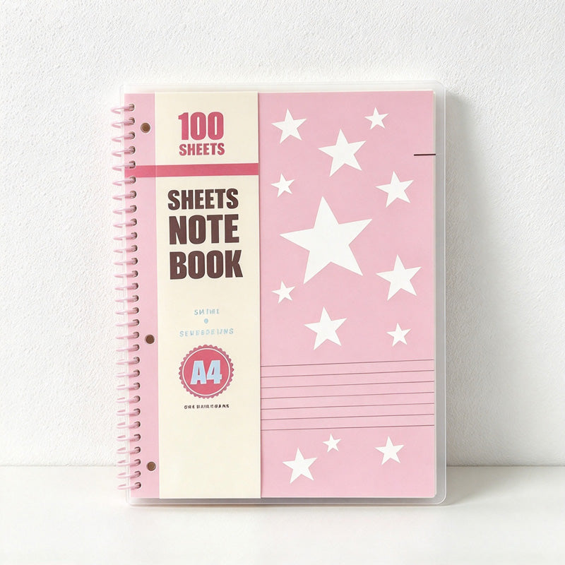 CouldNook Star Spiral Notebook - Large Writing Format and Three Side Holes
