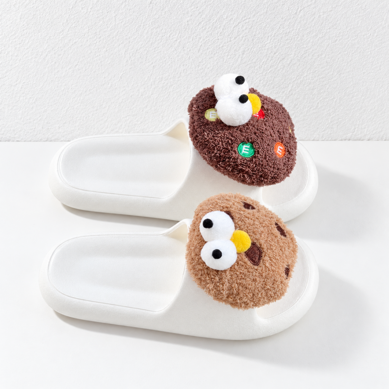 CouldNook Cartoon Eye EVA Slides - Cookie Face Strap