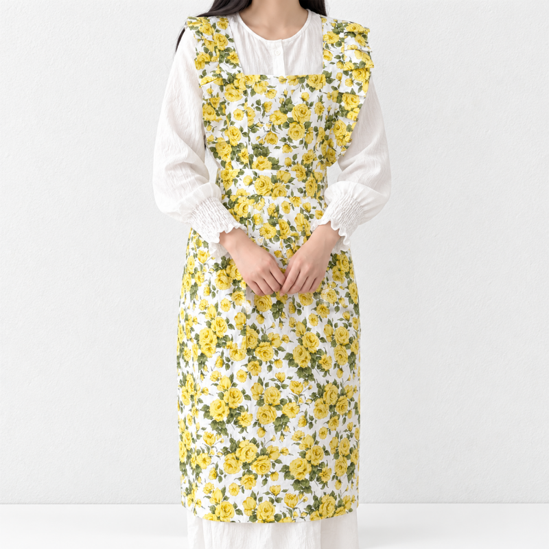 CouldNook Ruffled Kitchen Apron - Ruffled Edge Detail Kitchen Wear