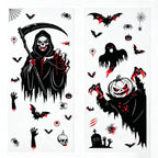 CouldNook Halloween Spooky Static Window Clings‑Reaper Skeleton Ghost Pumpkin Decor