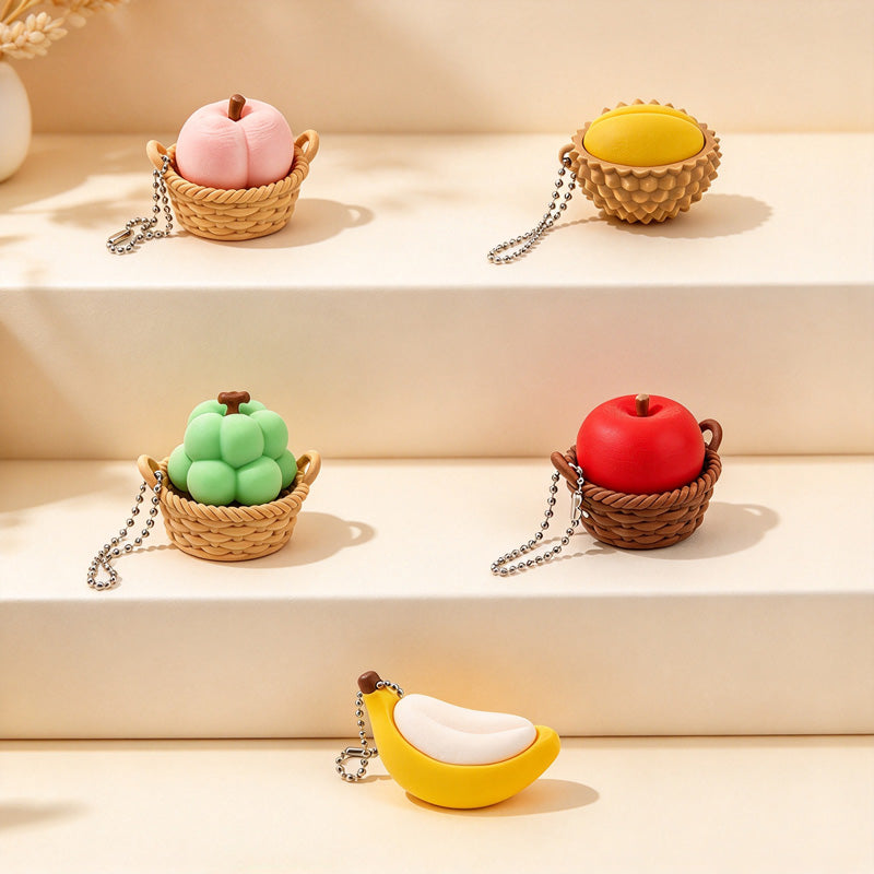 CouldNook Fruit Clicker Keychain - Textured Miniature Base