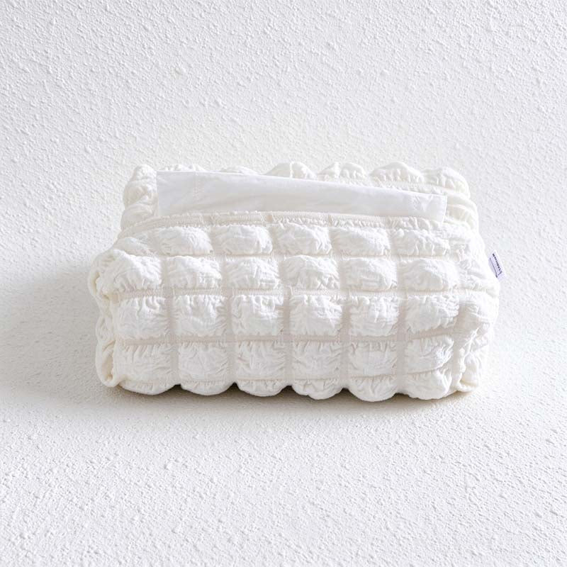 CouldNook Textured Tissue Box Cover - Raised Squares And Soft Outline