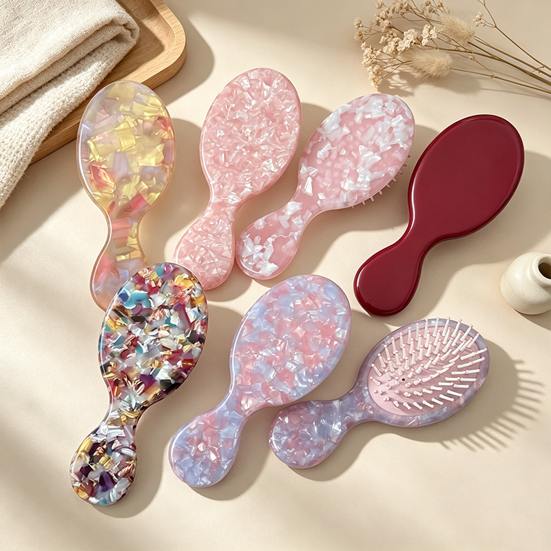 CouldNook Patterned Oval Hair Brush - Handheld Grip Profile