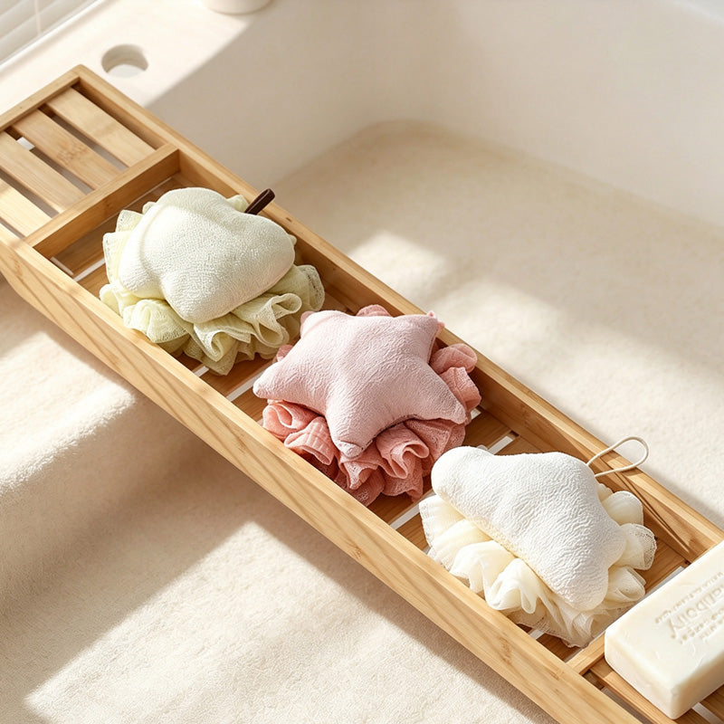 CouldNook Shaped Bath Pouf Set - Soft Lathering Scrubbers