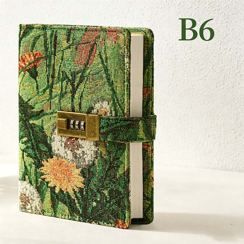CouldNook B6 Locking Journal - Floral Fabric Cover Collection