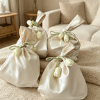 CouldNook Tulip Satin Wrist Bag - Aesthetic Floral Gift Pouch