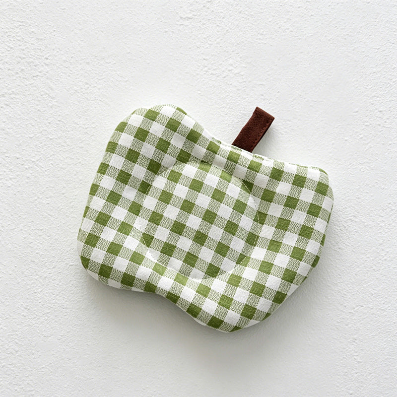 CouldNook Apple Shaped Quilted Coaster - Aesthetic Fabric Drink Mat