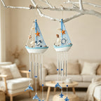 CouldNook Mediterranean Bell Hanging - Nautical Sailboat Wall Ornament