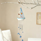 CouldNook Mediterranean Bell Hanging - Nautical Sailboat Wall Ornament