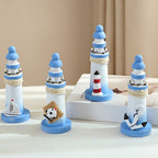 CouldNook Mediterranean Mini Wooden - Lighthouse Decor Ornament
