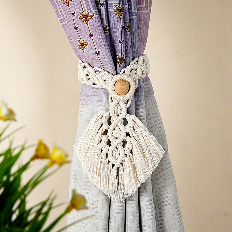 CouldNook Macrame Curtain Tieback - Window Drapery Accent