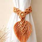 CouldNook Macrame Dual Leaf Curtain Tieback - Window Door Drape Accent Decor
