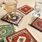 CouldNook Vintage Ethnic Tassel Placemat - Artistic Floral Insulation Pad