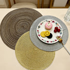 CouldNook Nordic Round Woven Placemat - Aesthetic Cotton Yarn Mat