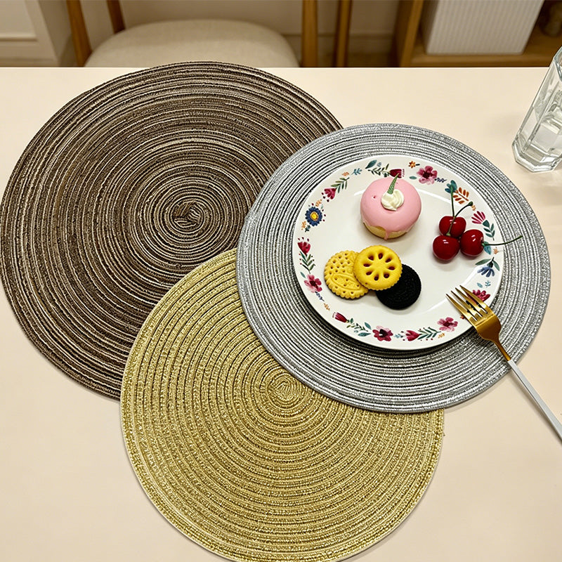CouldNook Nordic Round Woven Placemat - Aesthetic Cotton Yarn Mat