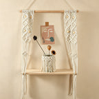 CouldNook Macrame Wooden Wall Shelf - Wall Accent Decor