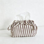 CouldNook Minimalist Striped Tissue Box - Aesthetic Fabric Storage Bag
