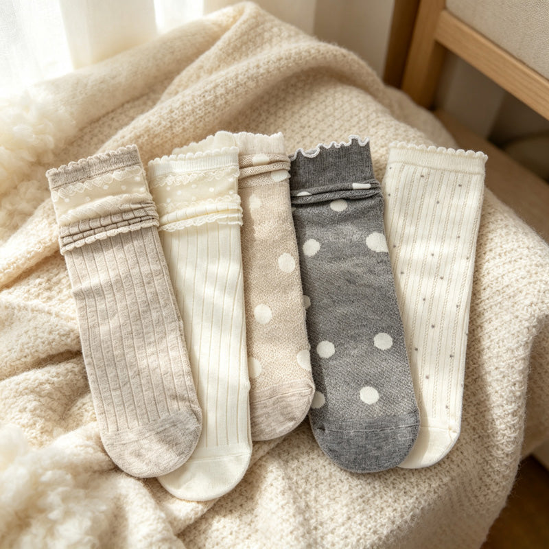 CouldNook Textured Dot Openwork Textured Hosiery - Warm Room Detail