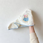 CouldNook Kitten Motif Coral Fleece Hair Cap - Absorbent Soft Drying Cap