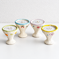 CouldNook Goblet Scented Candle - Textured Ceramic Vessel and Small Painted Motifs