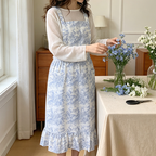 CouldNook Floral Dress Apron - Soft Gathered Room Accent