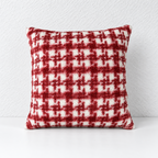 CouldNook Checked Cushion Cover - Fuzzy Surface And Contrasting Woven-Look Pattern