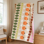 CouldNook Forest Jacquard Towel - Tree Rows And Flying Bird Motifs