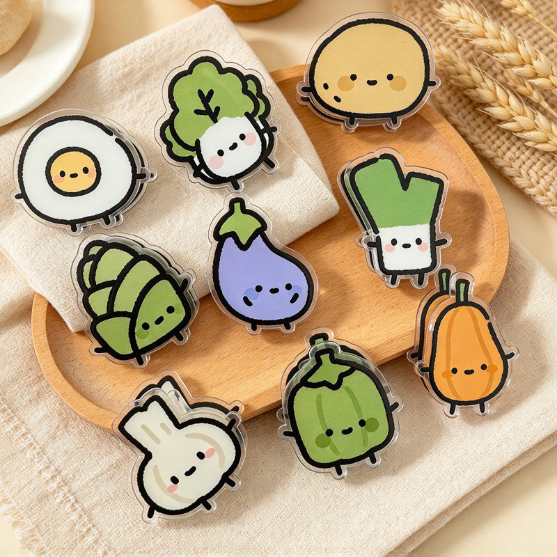 CouldNook Food Character Memo Clip - Tiny Faces And Vegetable Shapes